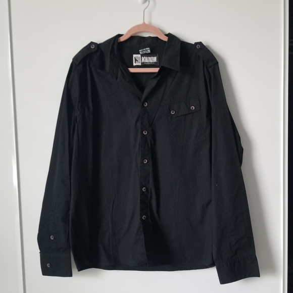 social collision Other - Social Collision black long sleeve dress button up down shirt